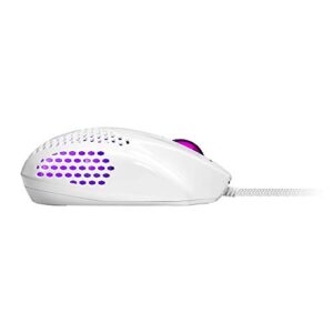 Cooler Master MM720 White Glossy Lightweight Gaming Mouse with Ultraweave Cable, 16000 DPI Optical Sensor, RGB and Unique Claw Grip Shape