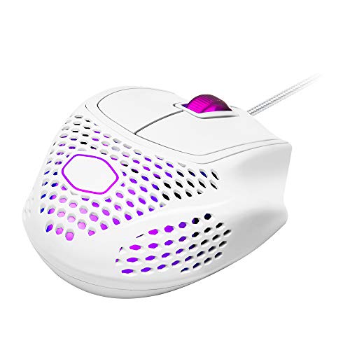 Cooler Master MM720 White Glossy Lightweight Gaming Mouse with Ultraweave Cable, 16000 DPI Optical Sensor, RGB and Unique Claw Grip Shape