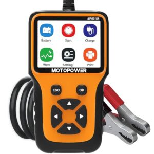 MOTOPOWER MP0515A 12V Car Battery Tester Automotive 100-2000 CCA Battery Load Tester Auto Cranking and Charging System Test Scan Tool Digital Battery Alternator Analyzer