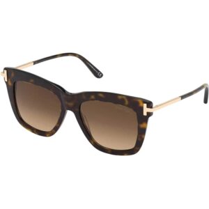 tom ford dasha ft 0822 dark havana/light brown shaded 52/16/140 women sunglasses