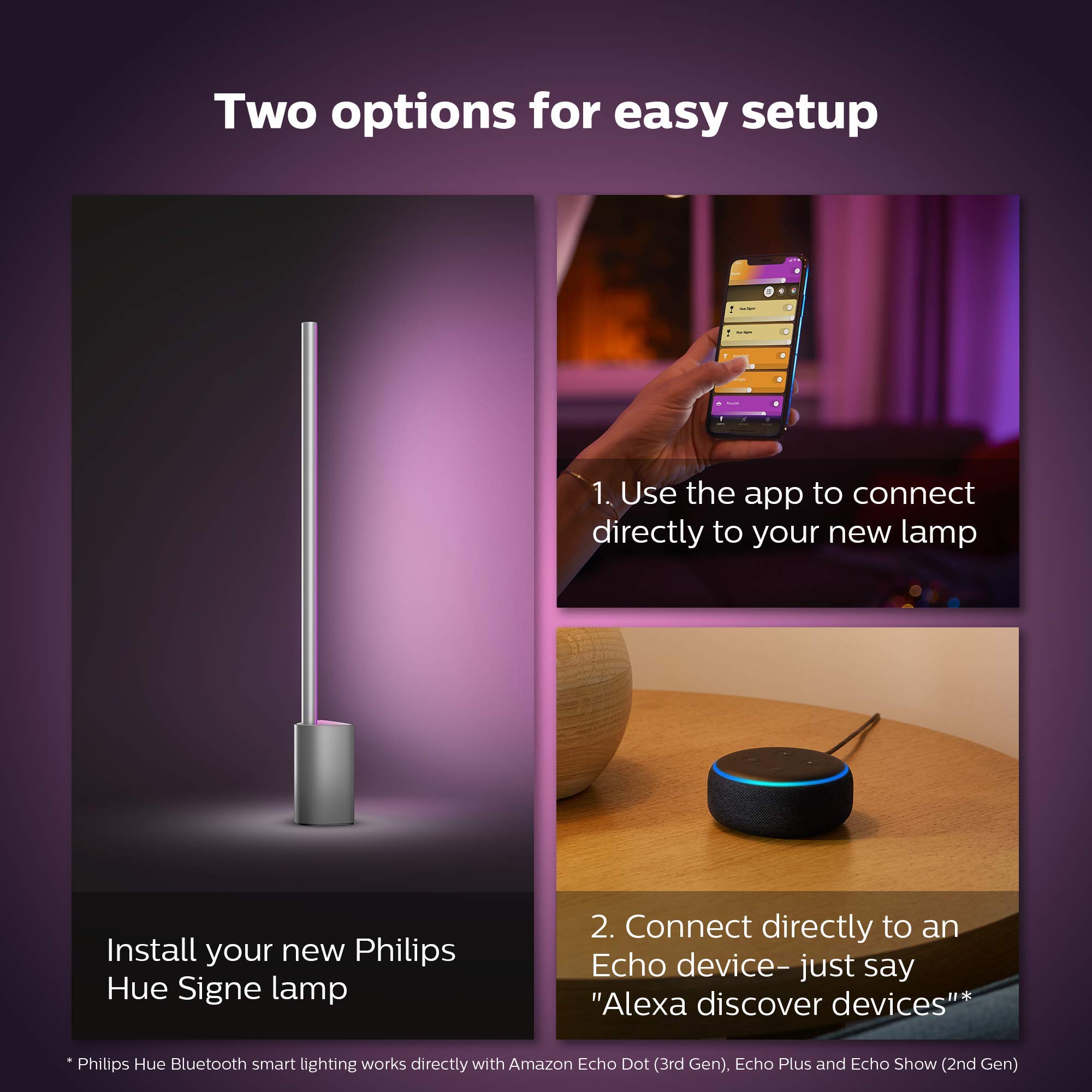 Philips Hue White & Color Ambiance Signe Table Lamp, works with Amazon Alexa, Apple HomeKit and Google Assistant, Table Lamp (OLD VERSION)