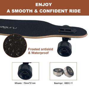 Kivaguru Dancing Longboard Skateboard, 7-Layer Canadian Maple Wood Drop Through Deck with T-Tool