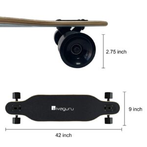 Kivaguru Dancing Longboard Skateboard, 7-Layer Canadian Maple Wood Drop Through Deck with T-Tool