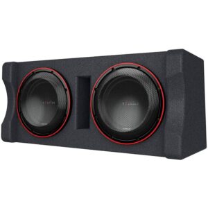 kenwood excelon p-xw1221dhp 2-ohm ported enclosure with two 12" subwoofers | dual 12" preloaded high power subwoofer enclosure