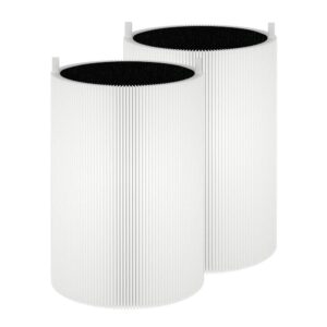 blue pure 411 replacement filter compatible with blueair blue pure 411, 411+, 411 auto and mini air purifiers, particle and activated carbon, 2-pack