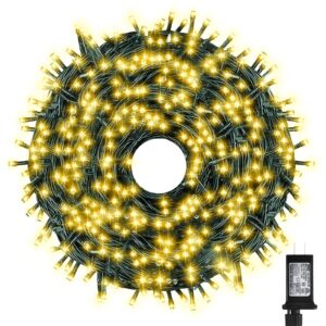 xunxmas bright christmas lights outdoor 800 led christmas string lights, 327ft 8 modes timer fairy twinkle tree lights for home, party, holiday, indoor xmas decorations warm white