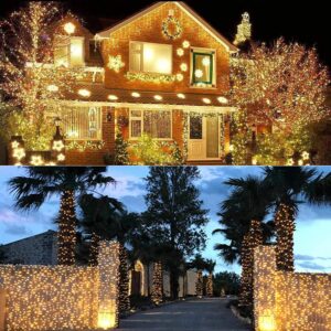 XUNXMAS Bright Christmas Lights Outdoor 800 LED Christmas String Lights, 327ft 8 Modes Timer Fairy Twinkle Tree Lights for Home, Party, Holiday, Indoor Xmas Decorations Warm White