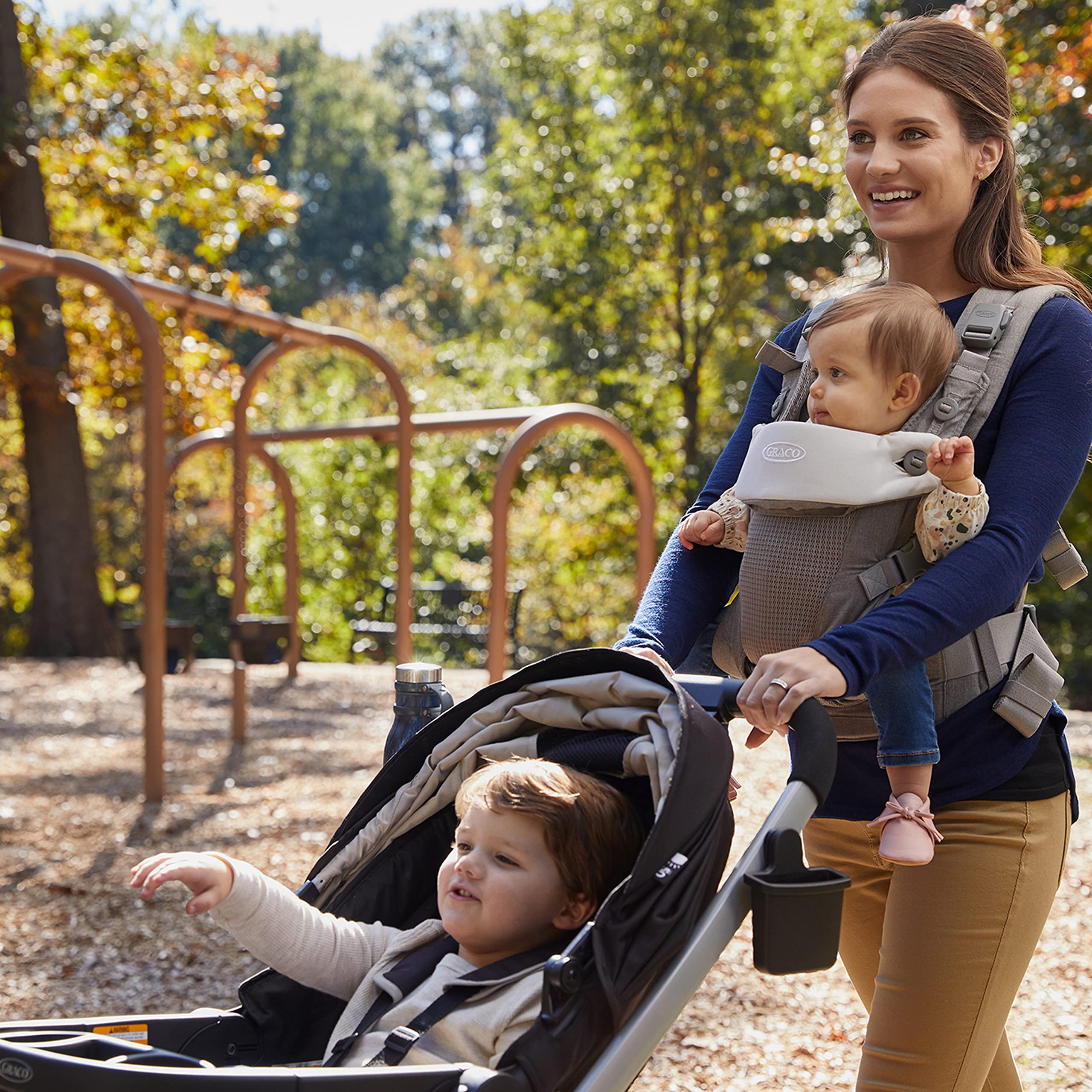 Graco Cradle Me 4 in 1 Baby Carrier | Includes Newborn Mode with No Insert Needed, Black Onyx