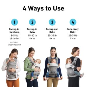 Graco Cradle Me 4 in 1 Baby Carrier | Includes Newborn Mode with No Insert Needed, Black Onyx