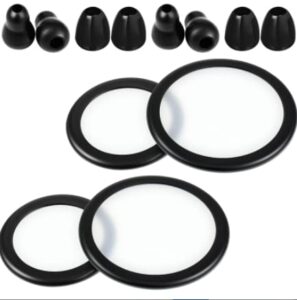 2 sets stethoscope replacement parts adult and pediatric replacement diaphragm and silicone stethoscope ear tips accessories for stethoscope (black)