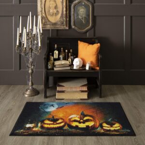 Mohawk Home Halloween Kitchen Mat, Glowing Jacks Multi (2' 6" x 4' 2")