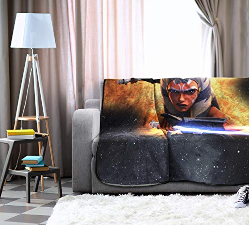 Jay Franco Star Wars Clone Wars Fierce Blanket - Measures 62 x 90 inches, Kids Bedding Features Ahsoka Tano - Fade Resistant Super Soft Fleece