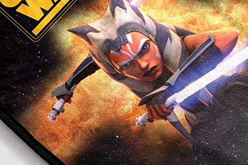 Jay Franco Star Wars Clone Wars Fierce Blanket - Measures 62 x 90 inches, Kids Bedding Features Ahsoka Tano - Fade Resistant Super Soft Fleece