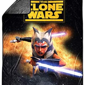 Jay Franco Star Wars Clone Wars Fierce Blanket - Measures 62 x 90 inches, Kids Bedding Features Ahsoka Tano - Fade Resistant Super Soft Fleece