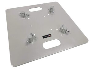 20"x20" aluminum base plate for 12"x12" 290mm x 290mm square trussing w/2" pipe fits all major includes pins/clips