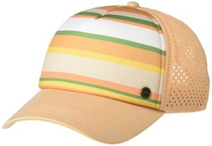 roxy women's california electric trucker hat, turf green dreaming stripes h 212, one size