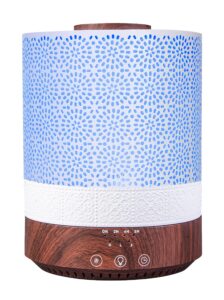 bluehills 2500 ml xl essential oil diffuser for large room aroma humidifier home decor bed baby room big huge 2.5 l capacity long run color lights decorative design high mist dark wood grain f004