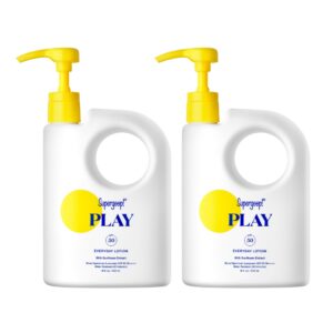 supergoop! play everyday lotion spf 50-18 fl oz - 2 pack - broad spectrum body & face sunscreen for sensitive skin - great for active days - fast absorbing, water & sweat resistant
