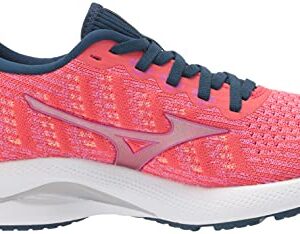 Mizuno Women's Wave Rider 25 WAVEKNIT™ | neutral Support Running Shoe |Eco Friendly Materials | Waveknit- Cayenne/Phlox Pink | US 8.5