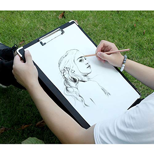 Artist Sketch Board Covered with Water Proof Fabric - Black Painting Drawing Clipboard – Art Supply for Classroom Studio Travel or Field Use, Size 15.7" by 11.8" (L x W, 30 x 40 cm)