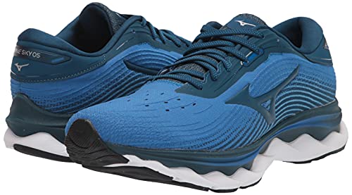 Mizuno mens Wave Sky 5 Running Shoe, Imperial Blue-sea, 11.5 US