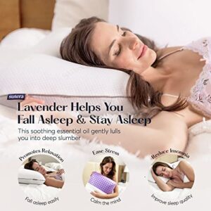 Sutera - Cooling Lavender Zen Memory Foam Pillow for Sleeping - Essential Lavender Oil Infused, Cooling Pillow with Neck, Shoulder and Back Support - Relaxing for Side, Back, Stomach Sleepers