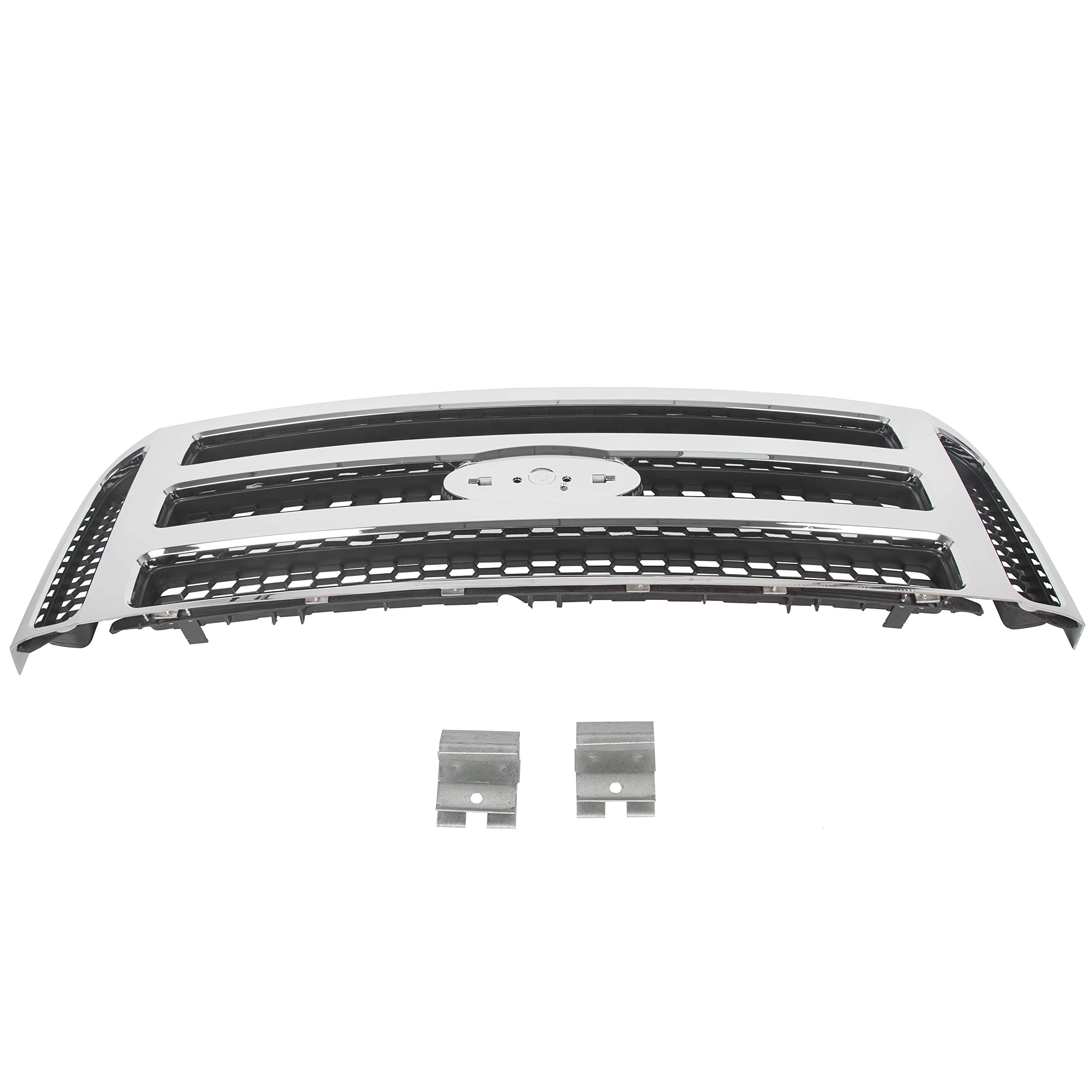 ECOTRIC Front Grille Compatible with Ford 1999-2004 F250 F350 Super Duty 2000-2004 Excursion New Grille Chrome Mesh Style