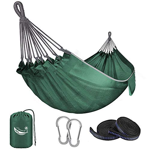 JBM Single Camping Hammock Portable Parachute Hammock - Support 330lbs (Green)