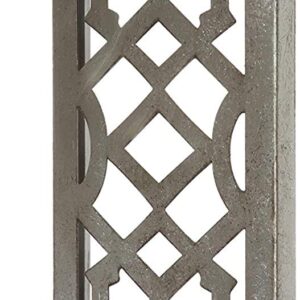 Hosley Set of 2 Iron Wall Pillar Candle Sconce 16.5 Inch High Mid Century Modern Silver. Ideal Gift Wedding Special Occasions Home Office Spa Aromatherapy , Gardens O4