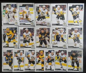 2020-21 o-pee-chee opc pittsburgh penguins base team set of 17 cards: #60 justin schultz #78 conor sheary #109 matt murray #167 evgeni malkin #206 jake guentzel #280 kris letang #282 patric hornqvist #289 sidney crosby #301 dominik simon #386 john marino