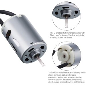 2 Pieces 12V D-Shaft RV Vent Motor, Camper Exhaust Fan Motor, Compatible with Heng's, Elixir, Ventline, Jensen and Similar 6-inch Fan Blades