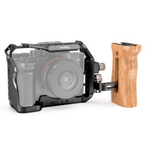 smallrig camera cage kit professional kit for sony alpha 7s iii / a7s iii / a7s3 with hdmi cable clamp and wooden side handle - 3008