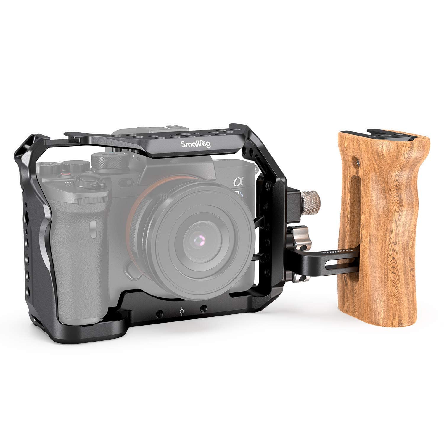 SMALLRIG Camera Cage Kit Professional Kit for Sony Alpha 7S III / A7S III / A7S3 with HDMI Cable Clamp and Wooden Side Handle - 3008