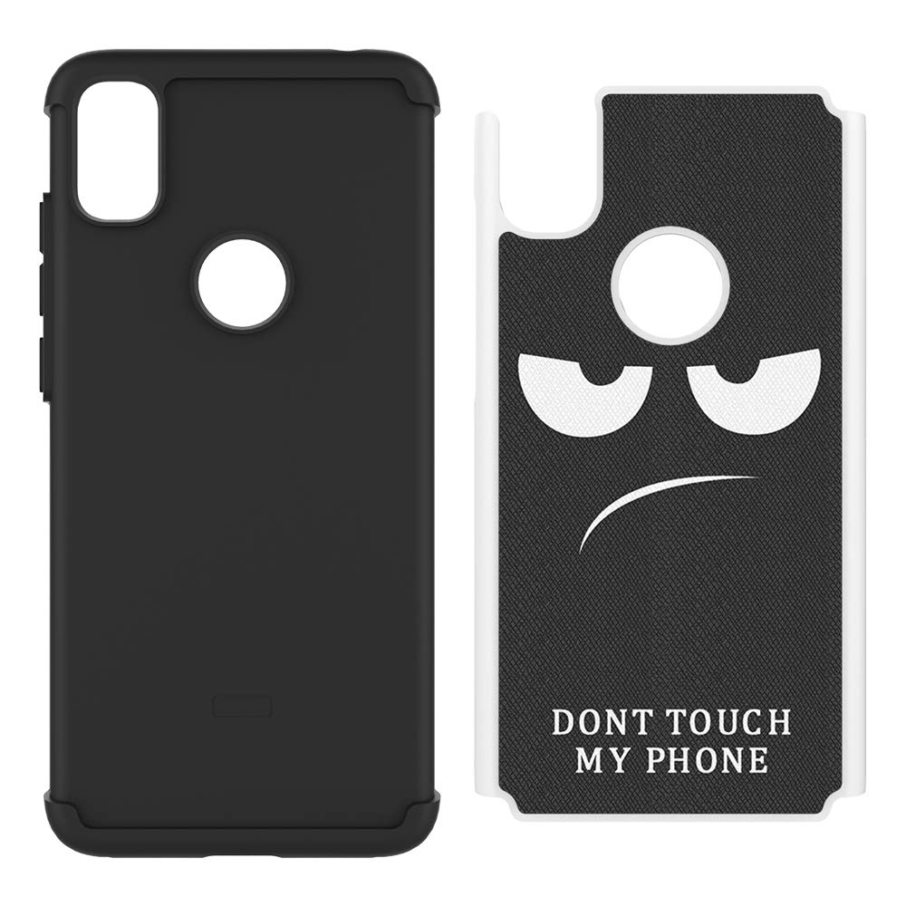 LEEGU for T-Mobile Revvl 4 Case 6.22 inch, Shock Absorption Dual Layer Heavy Duty Protective Silicone Plastic Cover Rugged Phone Cases for TMobile Revvl 4 - Don't Touch My Phone