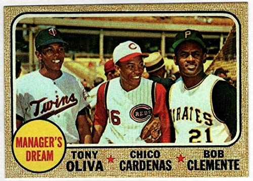 ROBERTO CLEMENTE HOF TONY OLIVA CHICO CARDENAS 1968 Topps #480 REPRINT - Baseball Card