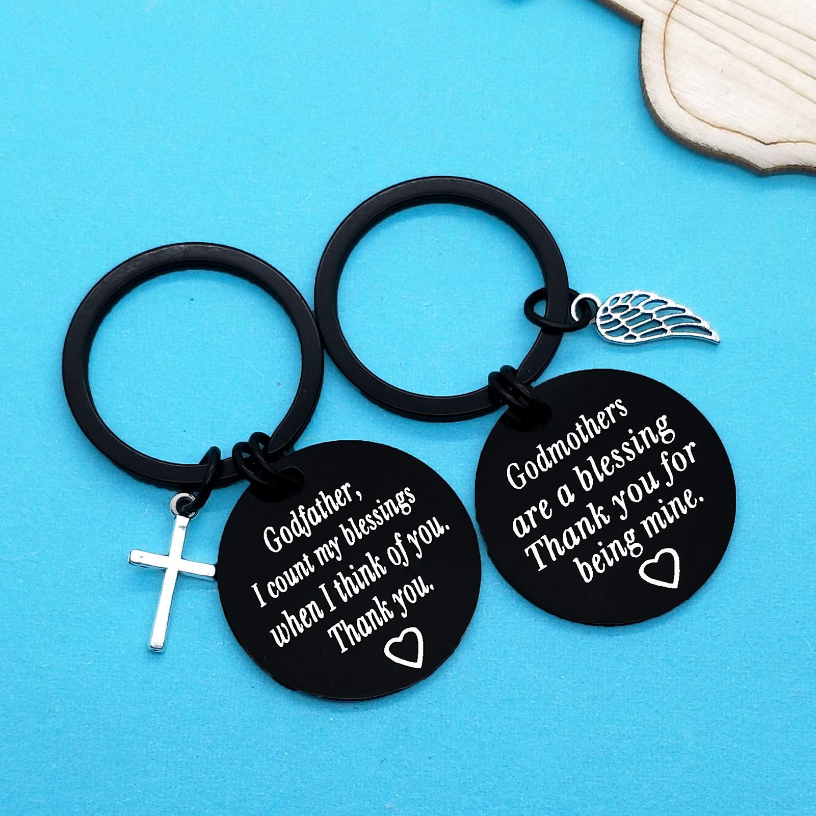 Xiahuyu Godparents Gifts from Godchild Godmother Gifts Godfather Keychain Christening Gifts for Godmother Godfather First Communion Gift Baptism Gifts for Godparent