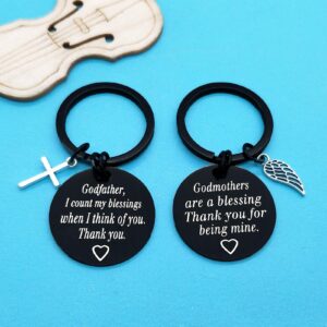 Xiahuyu Godparents Gifts from Godchild Godmother Gifts Godfather Keychain Christening Gifts for Godmother Godfather First Communion Gift Baptism Gifts for Godparent