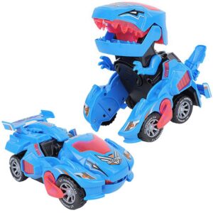 dinosaur transformer car toys for boys, transforming dinosaur car with led light and music, dino transformer toys for kids, christmas birthday gifts for tolddlers