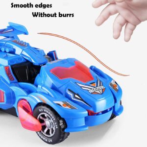 Dinosaur Transformer Car Toys for Boys, Transforming Dinosaur Car with LED Light and Music, Dino Transformer Toys for Kids, Christmas Birthday Gifts for Tolddlers