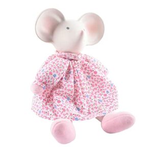 meiya the mouse rubber head toy in pink dress - meiya the mouse soft toy with rubber head baby toys & gifts for ages 0 to 3