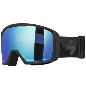 sweet protection clockwork rig reflect snow goggles - uv protection, anti-fog, and interchangeable lens, sapphire/satin white/white