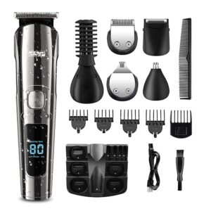 DSP® Facial Hair Trimmer for Men Electric Clippers and Grooming Sets for Pubic Hair Beard Nose Trimmer Kits USB Rechargeable IPX7 Waterproof