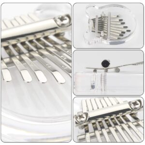 Kalimba Clear Mini Kalimba Thumb Piano Crystal 8 Key Portable Mbira Finger Piano Best Gift for Kids, Birthday, Christmas, Beginner, Party(Bear-shaped Crystal)