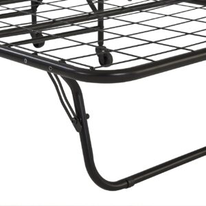 DHP Levy Folding Guest Bed with Metal Frame & 5 Inch Mattress, Twin, Black