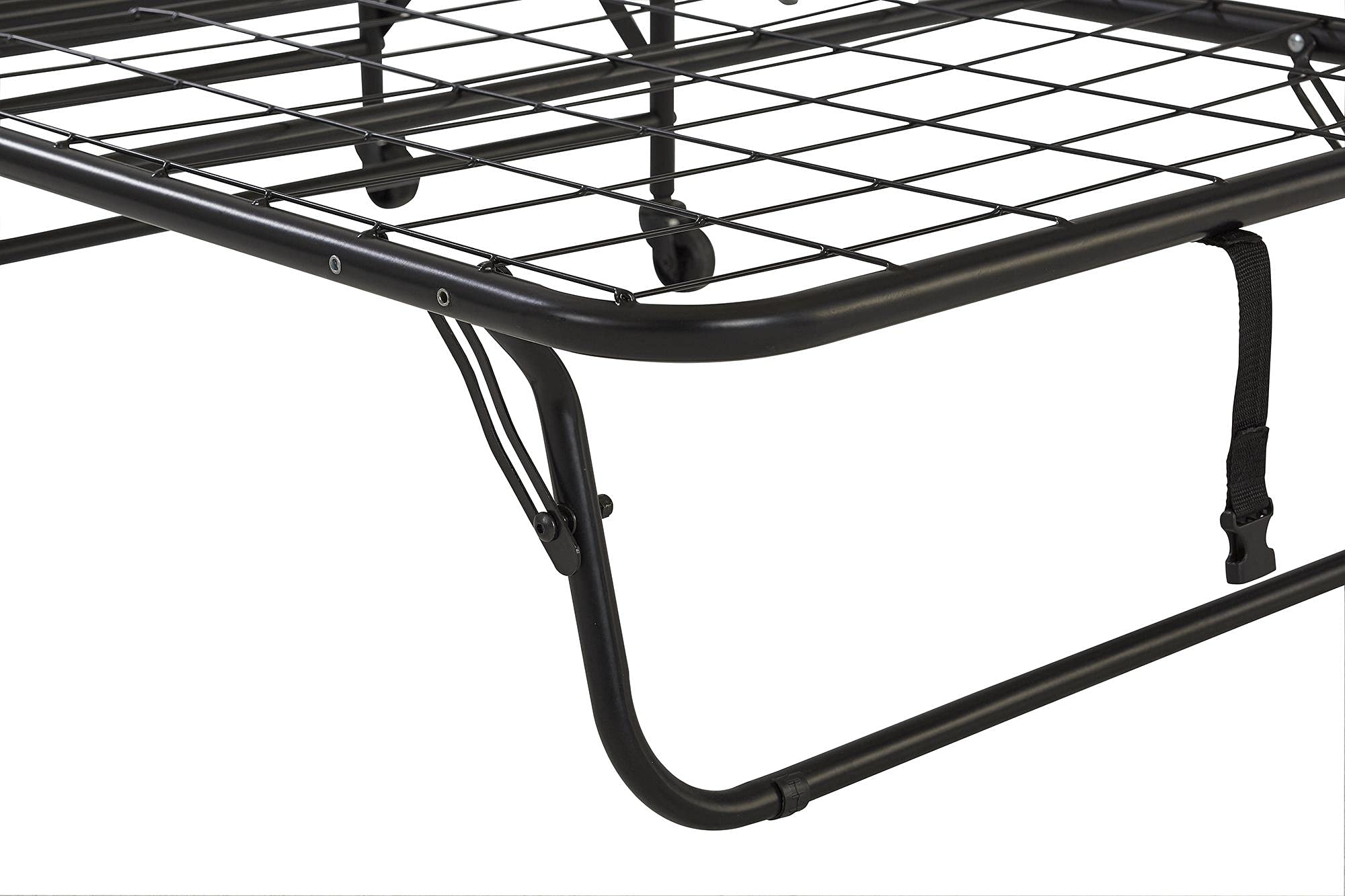 DHP Levy Folding Guest Bed with Metal Frame & 5 Inch Mattress, Twin, Black