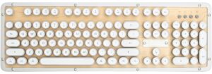 azio retro classic bluetooth (maple) - wireless/usb wired maple wood vintage backlit mechanical keyboard for pc/mac (mk-retro-bt-w-02-us)