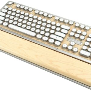 Azio Retro Classic Bluetooth (Maple) - Wireless/USB Wired Maple Wood Vintage Backlit Mechanical Keyboard for PC/Mac (MK-RETRO-BT-W-02-US)