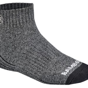 Premium Bamboo Crew Work Socks- Quarter High Moisture Wicking, Odor Eliminating Heather Gray Quarter Crew Socks for Men Size 9-12 - 3 Pair