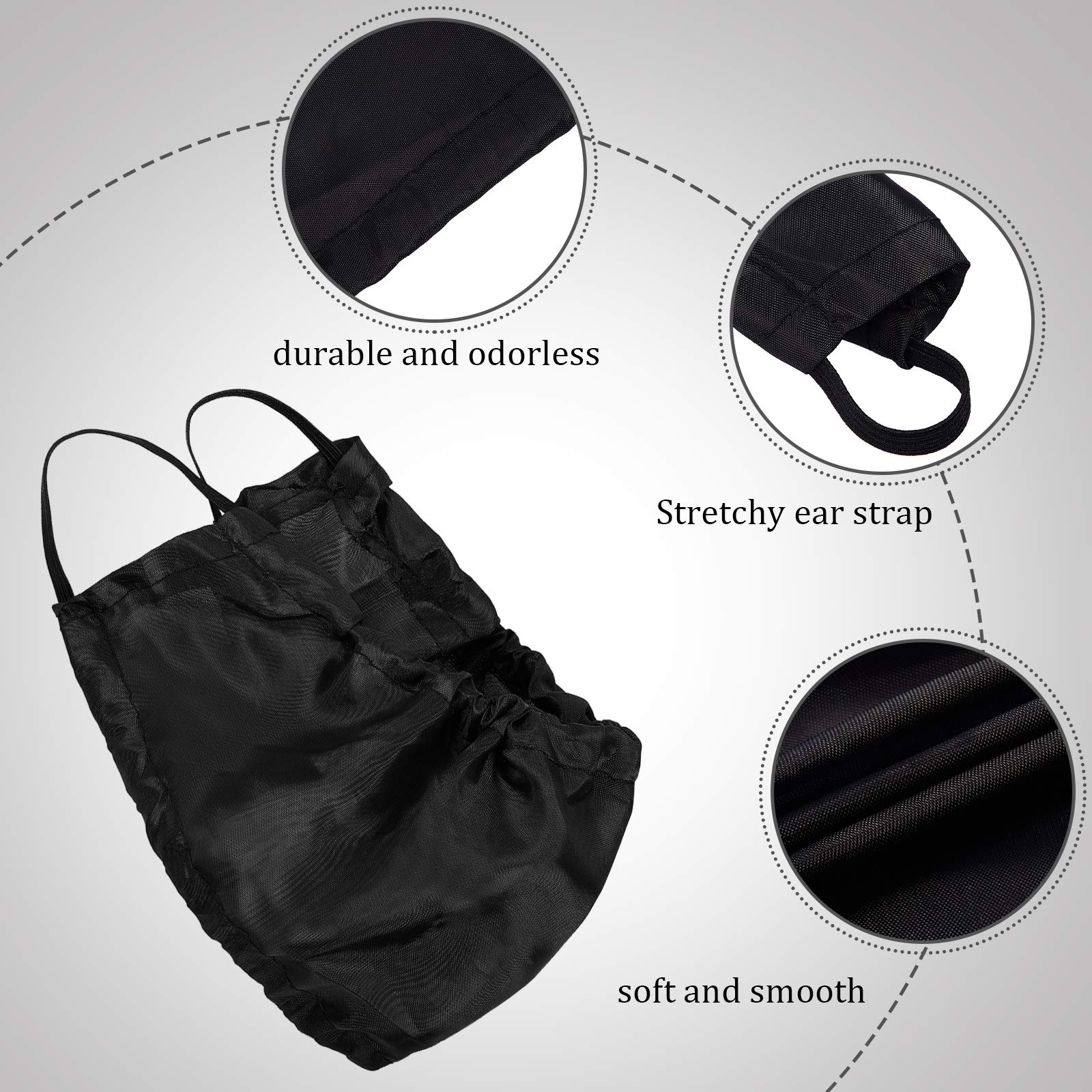 EBOOT 3 Pieces Beard Caps Beard Bonnet for Men Beard Bandana Covers Adjustable Facial Hair Apron Guard Bonnet Bedtime Bib Cap (Classic Style, 14 x 4.5 Inch)