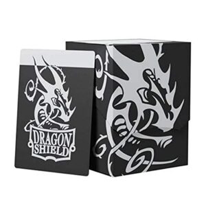 dragon shield card deck box – deck shell black & blue 80-100 ct – durable and sturdy tcg, ocg card storage – compatible with pokemon yugioh commander and mtg magic: the gathering